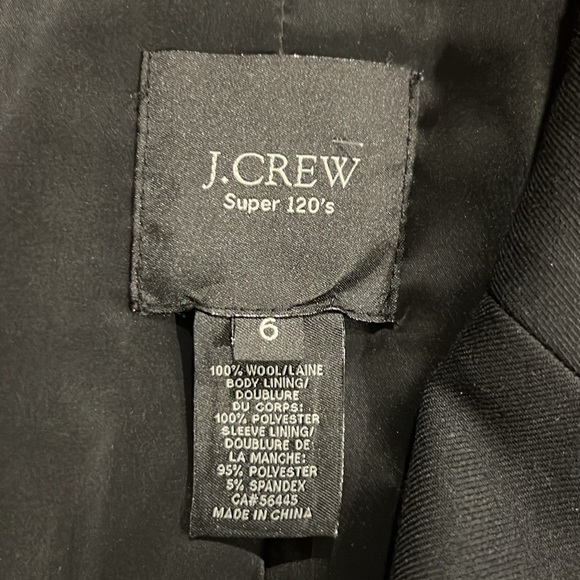J.Crew women’s black super 120s wool blazer size 6 - Picture 6 of 7